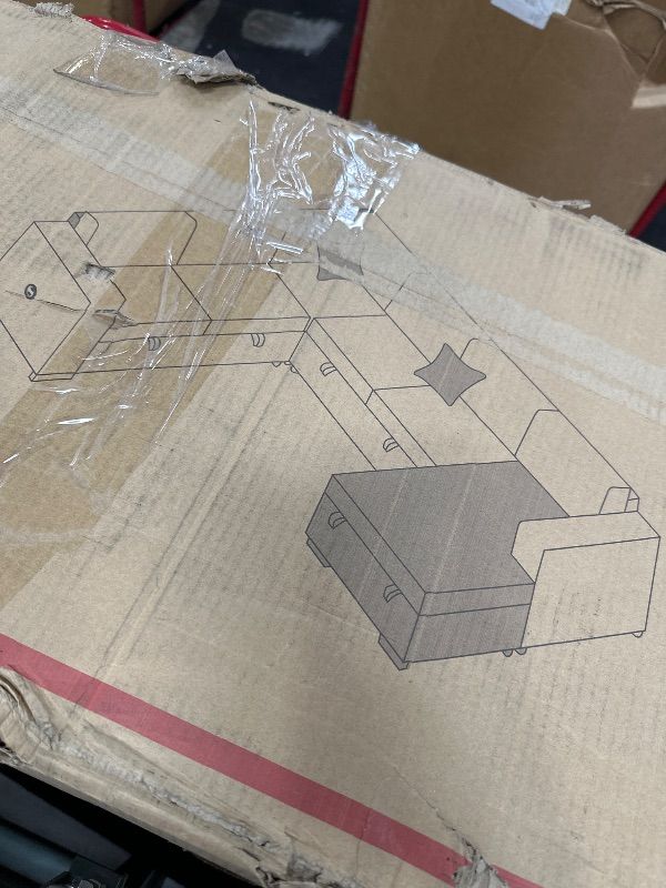 Photo 1 of *** PARTIAL SET - TRUCK PICKUP ONLY *** Merax Modern U-Shaped Cloud Couch Set with Oversized Chaise Lounge, Chenille 6-Seat Sectional Sofa Sleeper Bed with Cup Holders for Living Room Dark Gray