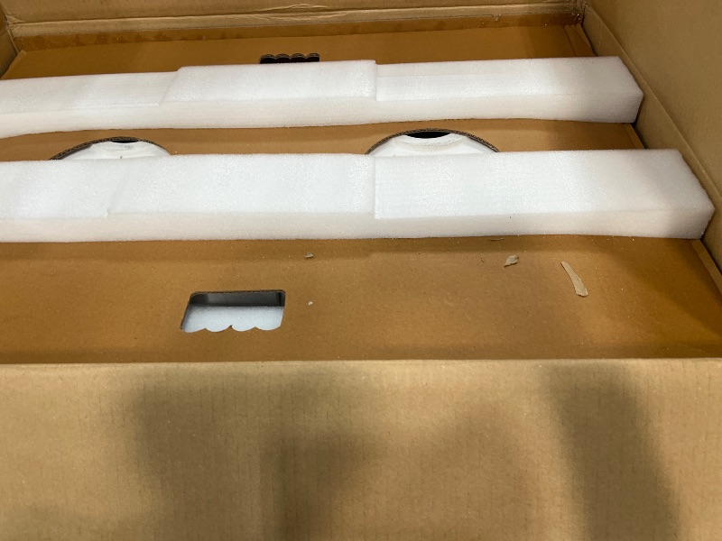 Photo 1 of ************HAS A HAIRLINE CRACK ALONG THE TOP LEFT SINK*************
KRAUS Quarza 33-inch Granite Drop-In/Undermount 50/50 Double Bowl White Kitchen Sink, KGD-433BWHITE