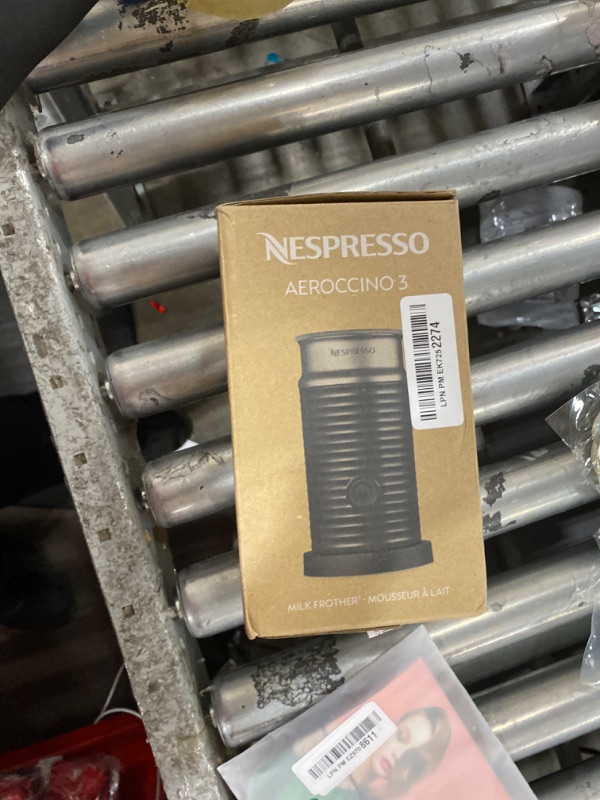 Photo 1 of Nespresso Aeroccino 3 Milk Frother, Black, Steel