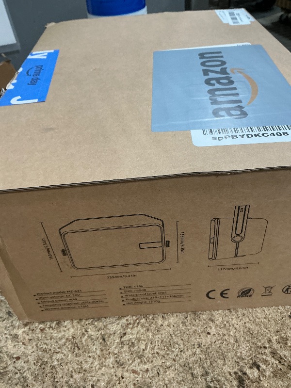 Photo 1 of ***PARTS ONLY***Plyee Audio 400W Outdoor Bluetooth Speakers, Wireless Sync Between Speakers, IPX5 Waterproof, Powerful Bass, Wall Mount for Patio, Porch, Gazebo, Garage, 2-Pack, White(MZ-621)