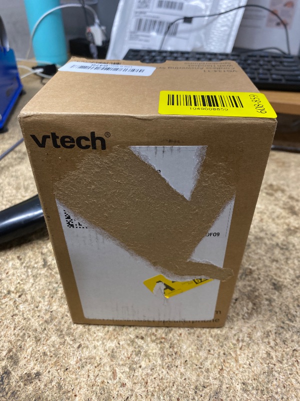 Photo 1 of [New] VTech VG134-11 DECT 6.0 Cordless Home Phone with Bluetooth Connection, Digital Answering Machine, Backlit Display,Full Duplex Speakerphone, Caller ID/Call Waiting,1000 ft Range (Black)