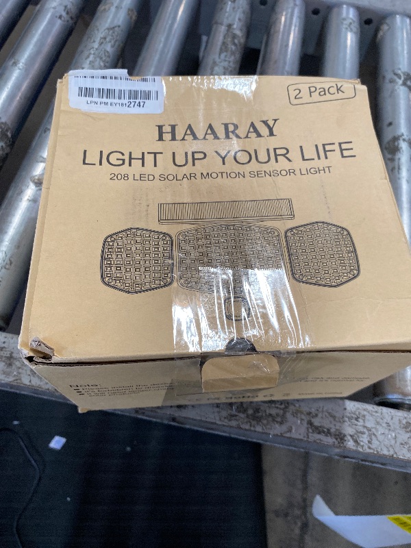 Photo 1 of **Only One** HAARAY Solar Motion Sensor Outdoor Lights with Stakes, In-Ground or Wall Mount, 270° Wide Angle Illumination, 208 LED Solar Powered Security Flood Lights, IP65 Waterproof, 2 Pack