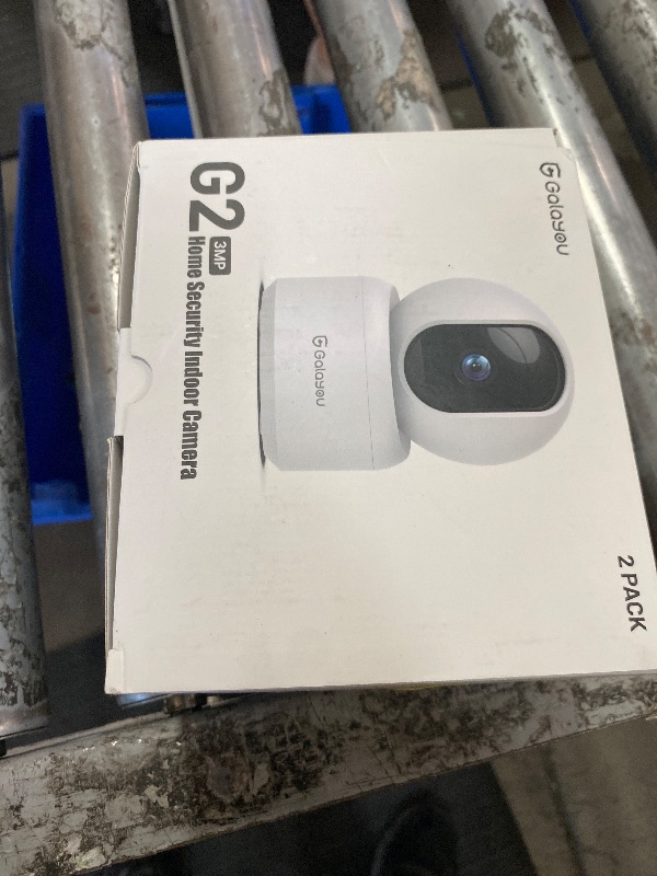 Photo 1 of GALAYOU Indoor Security Camera 2K, 360 Degree 2.4G WiFi Home Security for Baby/Pet/Elder/Nanny with Night Vision, 24/7 SD Card Storage, Works with Alexa and Google Assistant G2-2Pack