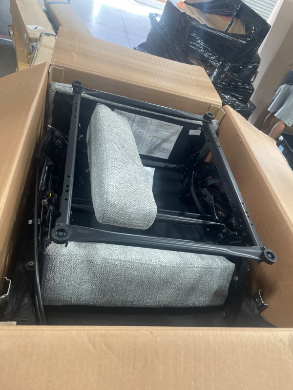 Photo 1 of ***INCOMPLETE***Phoenix Home Manual Recliner Chair with Massage and Heat Ergonomic Overstuffed Breathable Fabric Reclining Chair with 2 Side Pockets, 2 Cup Holders, Remote Control, Living Room, Bedroom, Gray