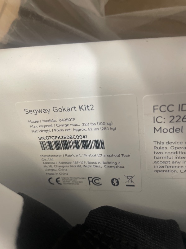 Photo 1 of ***PARTS ONLY***Segway Gokart Kit2 - Immersive Electric Go-Kart Racing Experience with 360 Haptic Feedback, Auto-Centering Steering, Adjustable Chassis | Compatible with Ninebot S, S2, and S Max (Sold Separately)