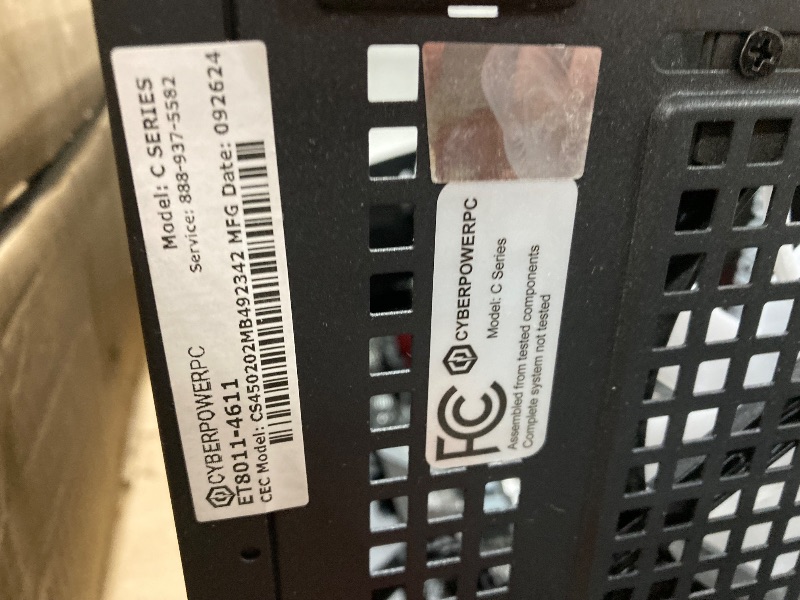 Photo 1 of ***SOLD AS PARTS/USED*** (PARTIAL SET) (UNTESTED) CyberPowerPC Gamer Xtreme VR Gaming PC, Intel Core i5-13400F 2.5GHz, GeForce RTX 4060 8GB, 16GB DDR5, 1TB PCIe Gen4 SSD, WiFi Ready & Windows 11 Home (GXiVR8060A24)