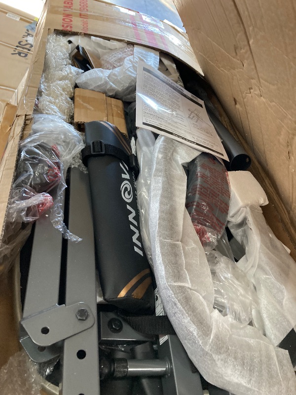 Photo 1 of **************MISSING NUTS/BOLTS*****************
INNOVA HEALTH AND FITNESS ITX9688 Heavy Duty Inversion Table, Extended Ankle Holding System, 300 lb Weight Capacity, Gray/Black