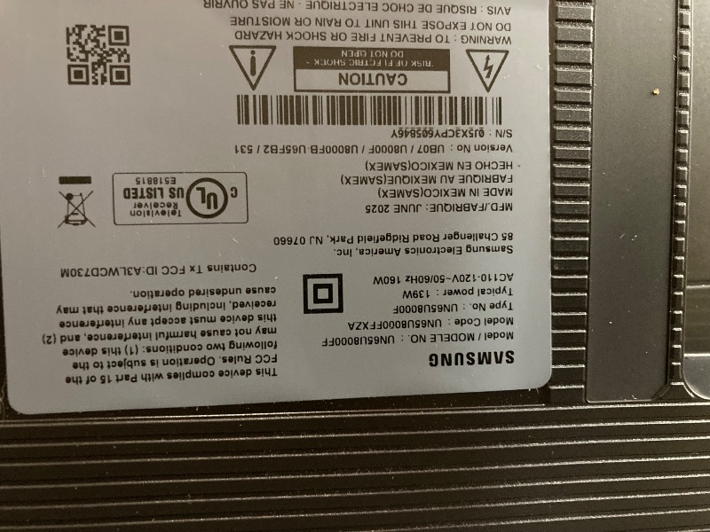 Photo 1 of **SMASHED SCREEN FINAL SALE**Samsung 65-Inch Class Crystal UHD U8000F 4K Smart TV (2025 Model) Endless Free Content, Crystal Processor 4K, MetalStream Design, Knox Security, Alexa Built-in