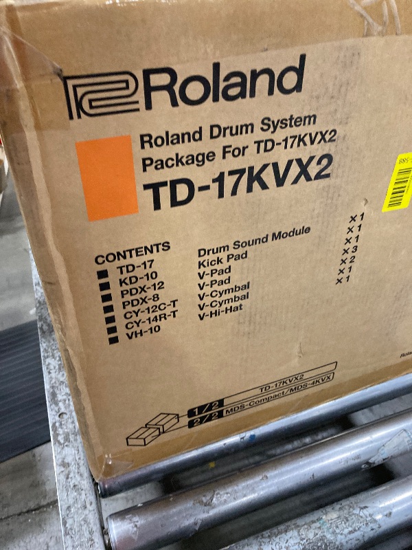Photo 1 of **BOX 1 OF 2 ONLY**Roland TD-17KVX2 V-Drums | Quiet 5-Piece Electronic Drum Kit with 2 Crashes, Ride & Hi-Hat Mounted on Acoustic Stand