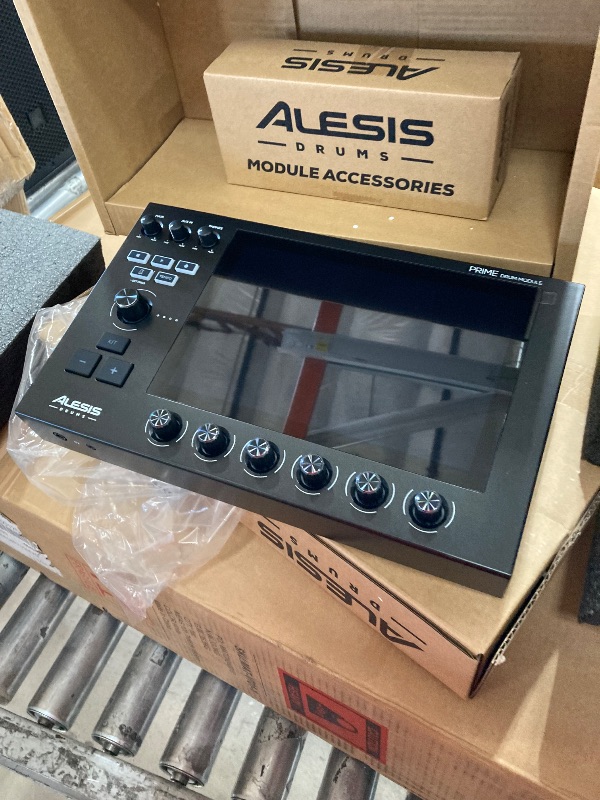 Photo 1 of **1 BOX ONLY MISSING BOX 2 *Alesis Strata Prime Electric Drum Set with Touch Screen, Triple Zone ARC Cymbals, Active Magnetic Hi Hat Controller, Dual-Zone Mesh Heads, 20" Kick, 215 000 Multi-Channel Samples
