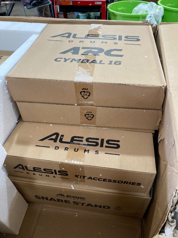 Photo 1 of **1 BOX ONLY MISSING BOX 2 *Alesis Strata Prime Electric Drum Set with Touch Screen, Triple Zone ARC Cymbals, Active Magnetic Hi Hat Controller, Dual-Zone Mesh Heads, 20" Kick, 215 000 Multi-Channel Samples

