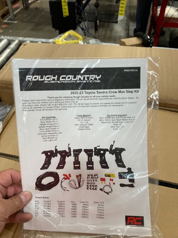 Photo 1 of *INCOMPLETE*Rough Country Power Running Boards with LED Step Lights for Toyota Tundra (2022-2025) CrewMax - Dual Motor i-Force Electric Powerstep Board & Retractable Truck Steps