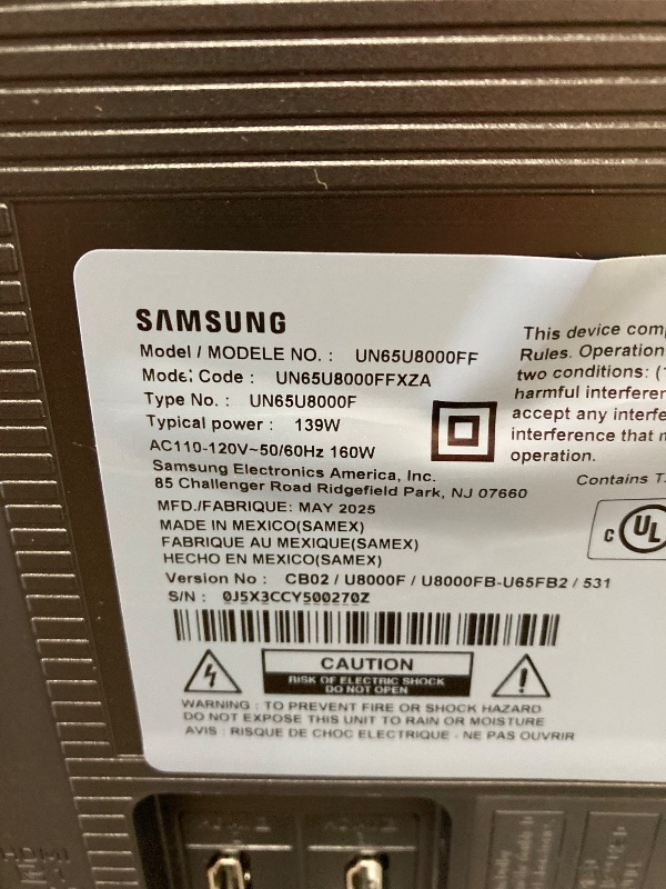 Photo 1 of **SMASHED SCREEN FINAL SALE**Samsung 65-Inch Class Crystal UHD U8000F 4K Smart TV (2025 Model) Endless Free Content, Crystal Processor 4K, MetalStream Design, Knox Security, Alexa Built-in