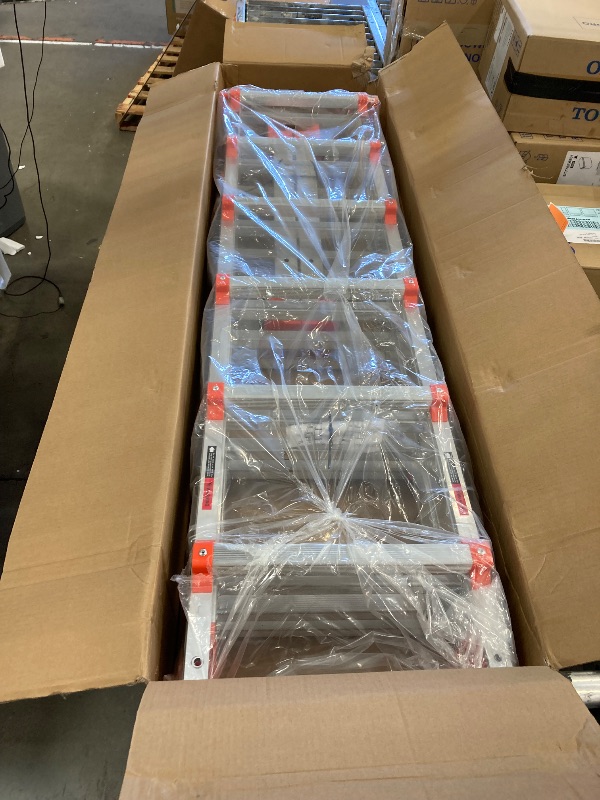 Photo 1 of LANBITOU Ladder, A Frame 6 Step Ladder Extension, 22 Ft Anti-Slip Multi Position Ladder, Storage Folding Ladder, 330 lbs Security Load Telescoping Aluminum Ladders for Stairs Home Indoor Outdoor Roof