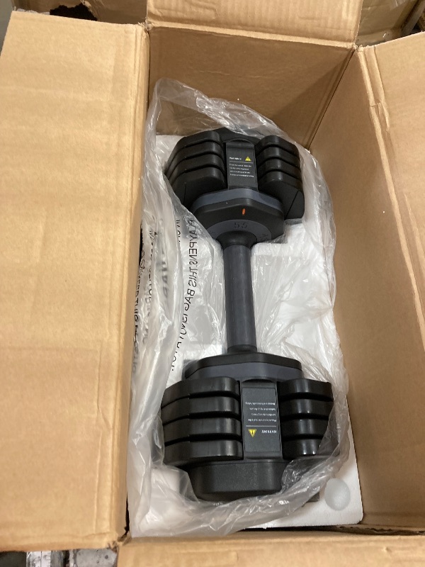Photo 1 of **1 ONLY **Yes4All One Second Multi Weight Adjustable Dumbbell Different Workout Levels - 55LBS - Single - Grey Grip
