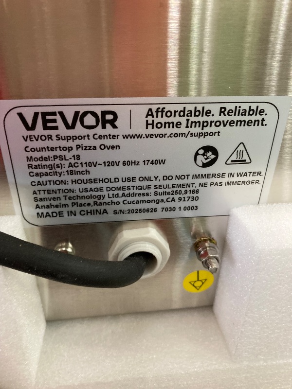Photo 1 of (MAJOR DAMAGED SEE NOTES) VEVOR Electric Pizza Oven, 18-Inch Commercial Pizza Ovens, 842°F Max Temp, 1740W Large Pizza Oven Countertop with Temp & Time Control, Built in Thermometer Indoor Pizza Maker for Restaurant Home Use