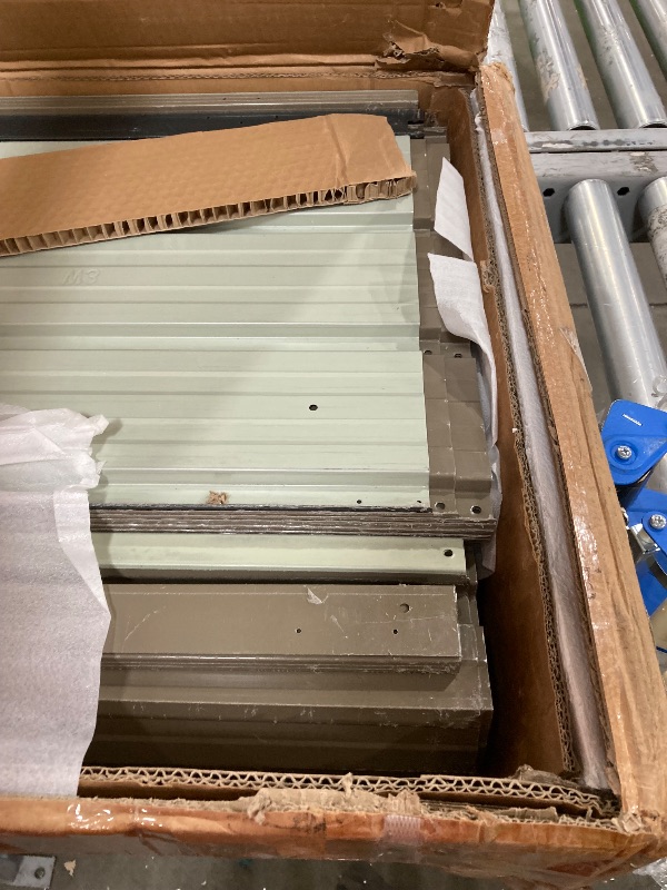 Photo 1 of **************INCOMPLETE ITEM, THIS IS ONLY 1 BOX IN A MULTI BOX SET**************
8 x 6 FT Outdoor Storage Metal Shed, Bike Garden Tool Shed with Slooping Roof, Lockable Doors and Aluminum Frames, Shed Easy to Assemble for Garden, Patio, Lawn, Brown