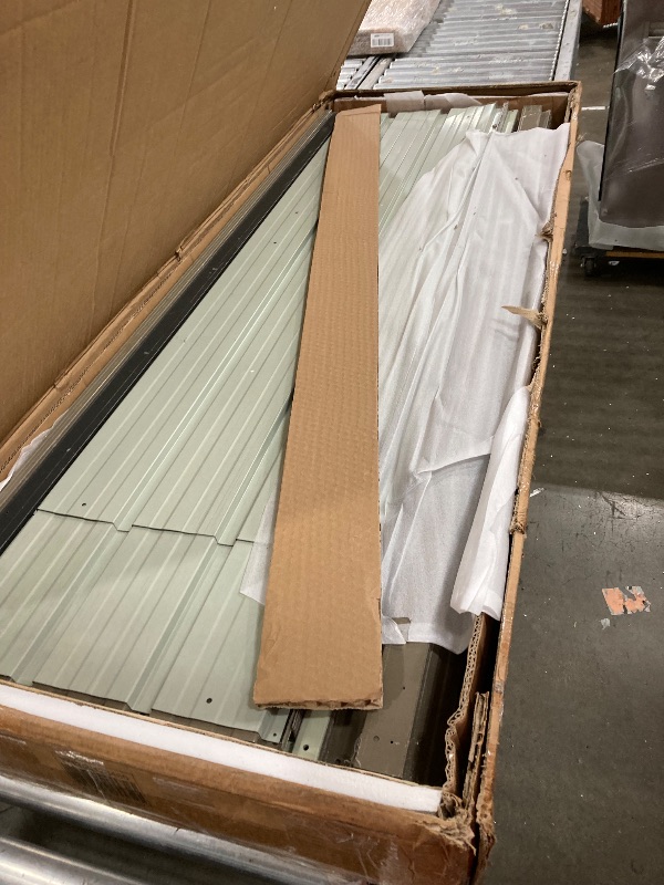 Photo 1 of **************INCOMPLETE ITEM, THIS IS ONLY 1 BOX IN A MULTI BOX SET**************
8 x 6 FT Outdoor Storage Metal Shed, Bike Garden Tool Shed with Slooping Roof, Lockable Doors and Aluminum Frames, Shed Easy to Assemble for Garden, Patio, Lawn, Brown