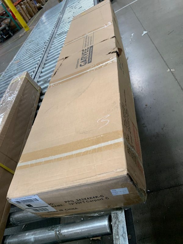 Photo 1 of **** PARTIAL SET BOX C/F ONLY*** MISSING BOXES *** IMAGE USE FOR REFERENCE***

Garvee 12x20 ft Lean-to Metal Carport, Vertical Roof Wall-Mounted Car Port with 11.5° Slope, Heavy-Duty 19-Ga. Steel Frame, 107" to 78" Height Clearance for SUV & Pickup