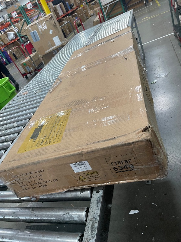 Photo 1 of ***SET INCOMPLETE*** JUST BOX 1 ONLY***

Decofy Full Size LED Platform Bed Frame with Soft-Glow Mood Lighting & Adjustable Upholstered Headboard, Modern Linen Bed with Storage Drawers, Heavy Duty Metal Support, No Box Spring Needed, Grey
