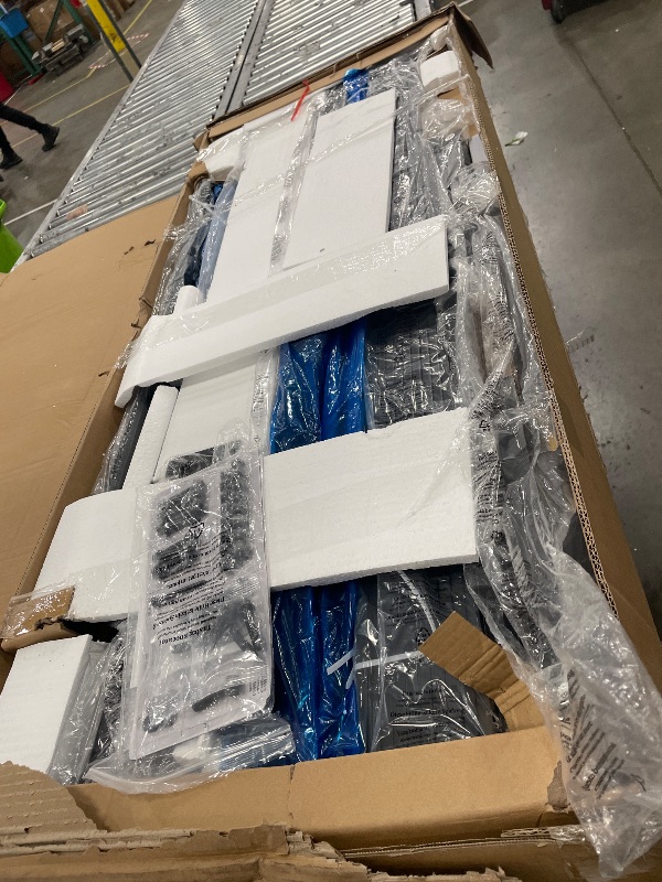 Photo 1 of ***SET INCOMPLETE*** JUST BOX 1 ONLY***

Decofy Full Size LED Platform Bed Frame with Soft-Glow Mood Lighting & Adjustable Upholstered Headboard, Modern Linen Bed with Storage Drawers, Heavy Duty Metal Support, No Box Spring Needed, Grey