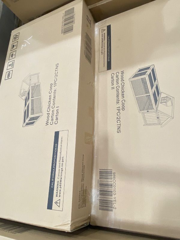 Photo 1 of ** BOX 1 AND BOX 2** SET COMPLETE
WOOD CHICKEN COOP YELLOW
