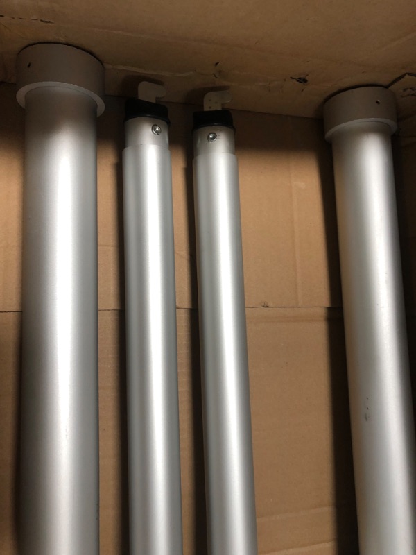 Photo 1 of **ONLY THE POLES**WEPDIY Portable Pipe and Drape Heavy Duty Backdrop Stand, ADJ Metal Frame and Heavy Metal Base for Wedding, Birthday Party, Photography Backdrop(Tall-12FT & 2*CrossBar-12FT & Hangers)