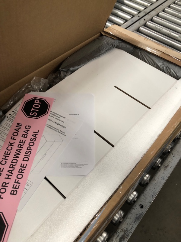 Photo 1 of ***SOLD FOR PARTS***Box A of B***Prepac HangUps 30" Shoe Storage Cabinet, Cabinet Wall Mount, Wall Cabinet Storage for Shoes with 40 Cubbies, Ideal for Utility Room, Garage and Bedroom, 30" W x 72" H x 16" D, White