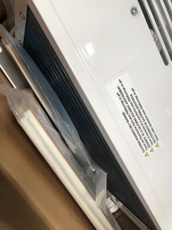 Photo 1 of (USED, UNTESTED, SOLD AS PARTS) Whirlpool 8,000 BTU Window Air Conditioner with Dehumidifier, 115V, Window AC for Rooms up to 350 Sq. Ft., Living Room, Bedroom, or Apartment, with 3 Speeds, Remote Control, and 24H Timer, White