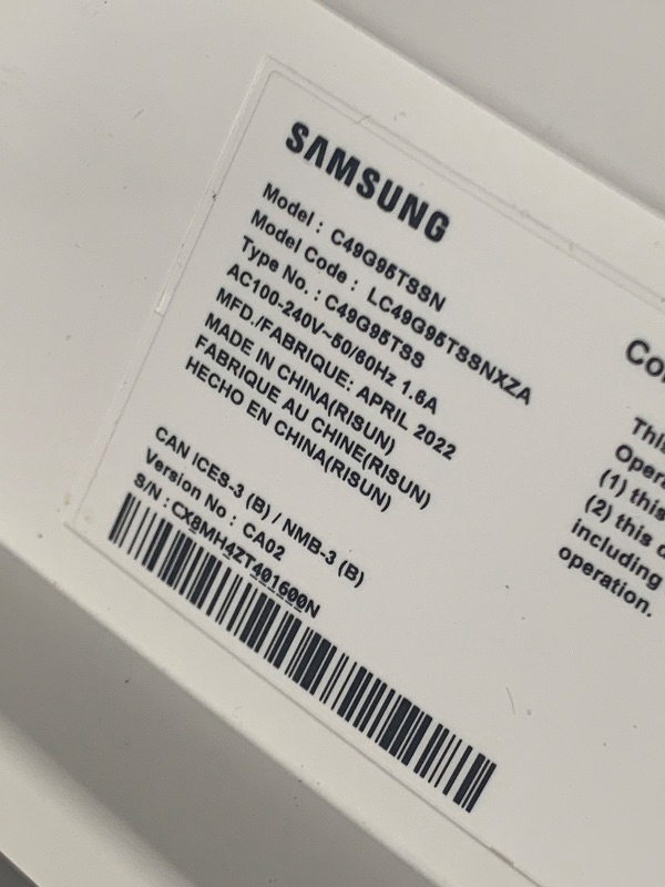 View 5 of ***POWERS ON BUT NO PICTURE***
SAMSUNG 49-inch Odyssey G9 (G91F) DQHD, 144Hz, Curved Gaming Monitor, Ultra-Wide 32:9 Screen, DisplayHDR 600, AMD FreeSync™ Premium Pro, Ergonomic Stand, LS49FG910ENXZA, 2025