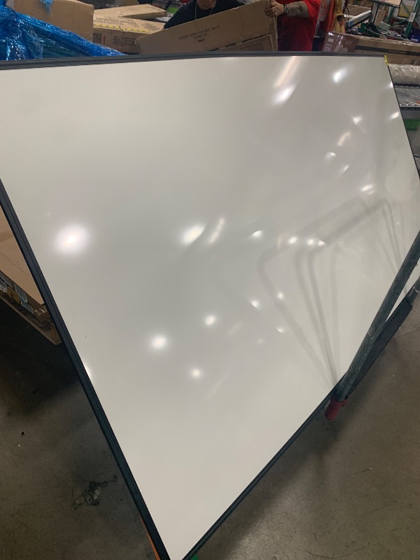 Photo 1 of (minor damage) Amazon Basics Magnetic Dry Erase Whiteboard, 36 x 48-inch, Aluminum Frame, Silver/White, Easy to Install