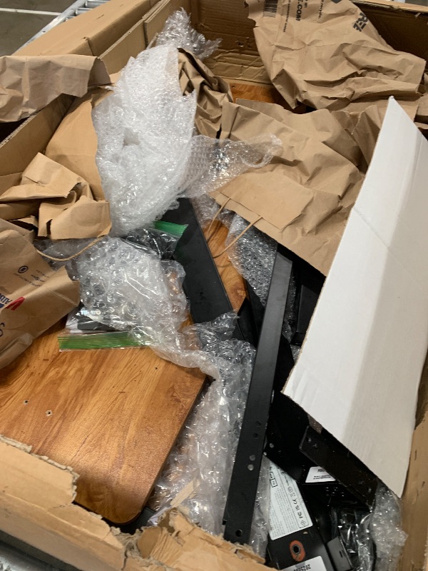 Photo 1 of (appears incomplete)See images) YIHAYO Reversiable L-Shaped Electric Standing Desk, 59 Inches Stand Up Corner Desk, Sit and Stand Up for Work Office Home, Ergonomic Rising Computer Table with Splice Board, Rustic Brown