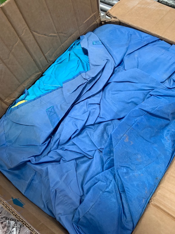 Photo 1 of (used)(see images for damage) FINCOME Inflatable Bounce House, 10 in 1 Double Water Slide Bounce House with 750W Blower, Climbing Wall, Jumping, Water Gun, Splash Pool, Basketball Hoop for Kids Indoor Outdoor Backyard