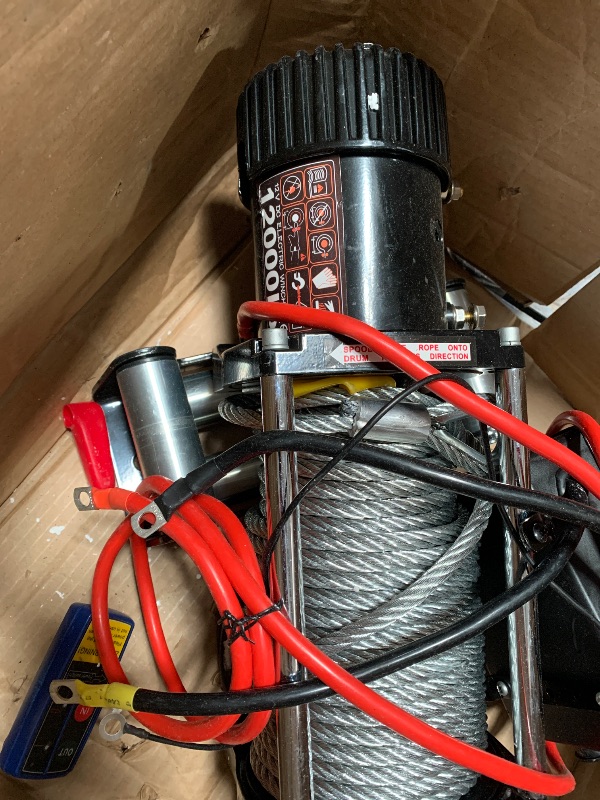 Photo 1 of (parts only, untested) OPENROAD 12000 lbs Winch with Synthetic Rope and 2 Wireless Remotes -Panther Series 3S