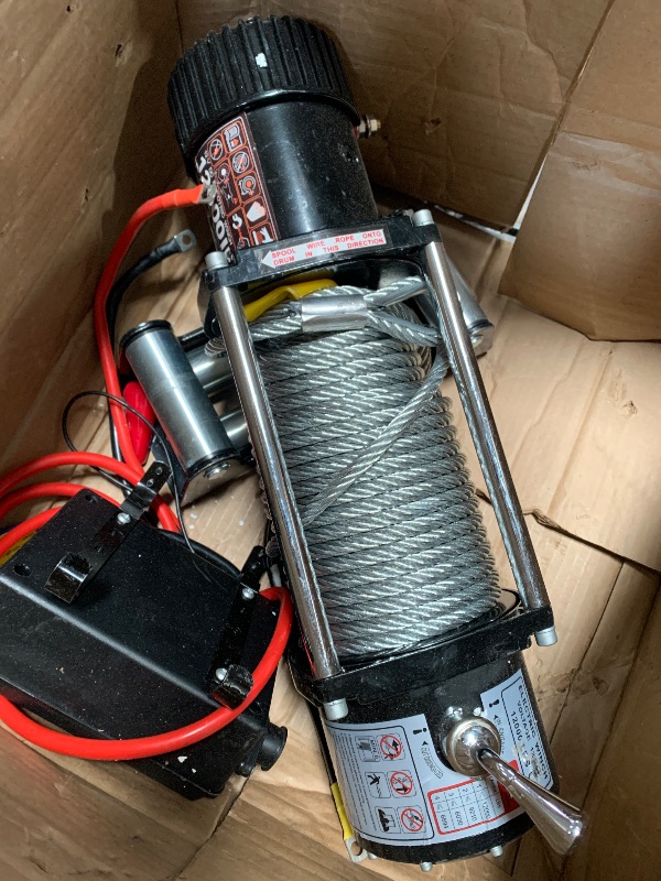 Photo 1 of (parts only, untested) OPENROAD 12000 lbs Winch with Synthetic Rope and 2 Wireless Remotes -Panther Series 3S