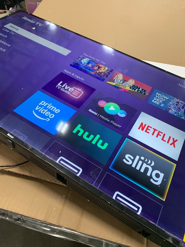 Photo 1 of **MISSING LEGS AND REMOTE**
Roku Smart TV – 55-Inch Select Series, 4K HDR TV – Roku TV with Enhanced Voice Remote – Flat Screen LED Television with Wi-Fi for Streaming Live Local News, Sports, Family Entertainment