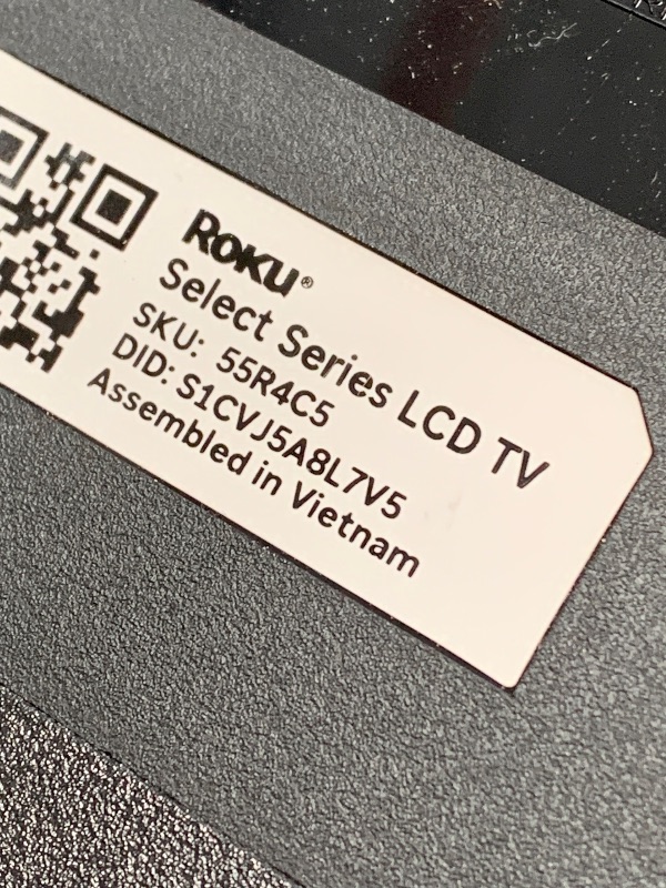 Photo 1 of **MISSING LEGS AND REMOTE**
Roku Smart TV – 55-Inch Select Series, 4K HDR TV – Roku TV with Enhanced Voice Remote – Flat Screen LED Television with Wi-Fi for Streaming Live Local News, Sports, Family Entertainment
