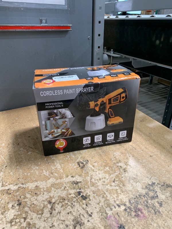 Photo 1 of Cordless Paint Sprayer 30000RPM High Speed Electric Spray Paint Gun Easy to Clean for Furniture Cabinets House Painting Yellow(Not Include Battery)