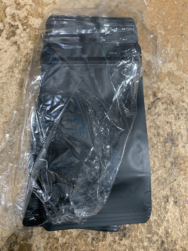 Photo 1 of 100 Pack Smell Proof Bags 4.7" x 7.9", Resealable Bags with Matte Window, Foil Pouch Stand Up Sealable Bags for Packaging?Black?