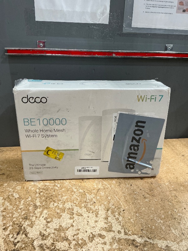 Photo 1 of *FACTORY SEALED!!!* TP-Link Deco BE63 Tri-Band WiFi 7 BE10000 Whole Home Mesh System - 6-Stream 10 Gbps, 4x2.5G Ports Wired Backhaul, 4X Smart Internal Antennas, VPN, MU-MIMO, HomeShield, Free Expert Support (3-Pack)