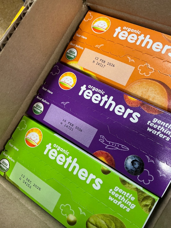 Photo 1 of *EXPIRATION DATES IN PHOTO* Happy Baby Organics Teether, 3 Flavor Variety Pack, 12 Count (Pack of 3)