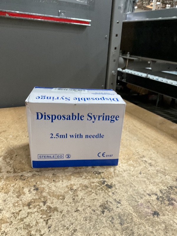 Photo 1 of 100 Pack 2ml (2.5ml) Plastic Luer Lock Syringa with 25Ga and Cap, Individually Sealed Wrapped, for Scientific Labs, Measuring Liquid, Refilling Cartridges or Glue Applicator
