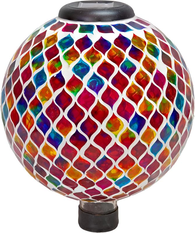 Photo 1 of (USED/FAIR) Sunnydaze 10-Inch Solar Gazing Ball for Garden - Glass Outdoor Gazing Globe - Summer Trellis

