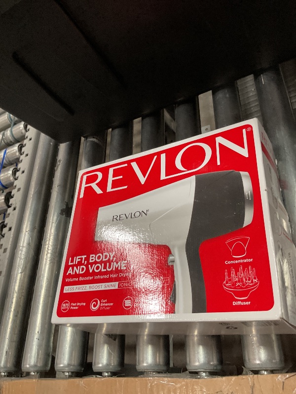 Photo 1 of REVLON Volume Booster, Hair Dryer with Curl Enhancing Diffuser | Increase Volume, Decrease Frizz and Damage, Fast Drying, 1875 Watts (White)