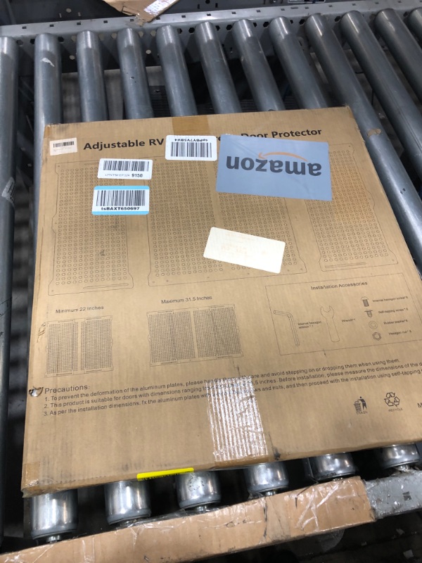 Photo 1 of RV Screen Door Protector for Dogs, Adjustable Aluminum Alloy RV Entry Grille Protectors Pet Guard Defender Accessories for Inside RV Camper Trailer Pets Kids Protection(22 to 31.5 Inches, Large)