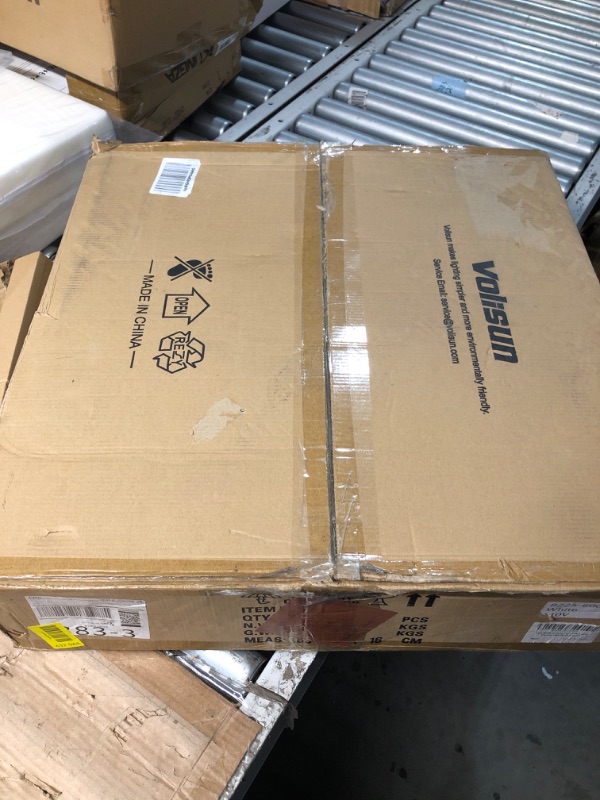 Photo 1 of (untested) (hardwire required) VOLISUN Fandelier Ceiling Fans with Light, 23.6in Low Profile Ceiling Fan with Light and Remote, 3000K-6500K Dimmable Bladeless Ceiling Fan Flush Mount, White Modern Ceiling Fans for Bedroom