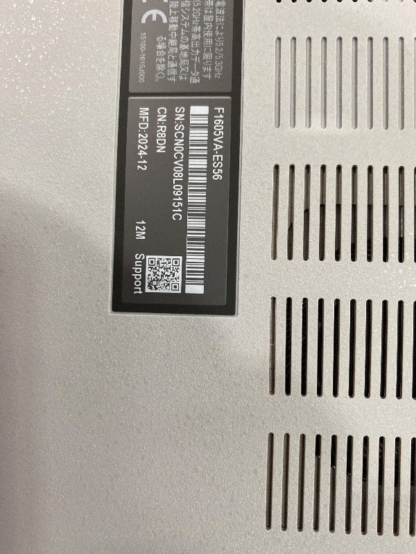 Photo 1 of ***PARTS ONLY***ASUS Vivobook 16 Laptop, 16” WUXGA 60Hz Display, Intel Core i5-13420H, Intel Iris X? Graphics, 16GB Memory, 512GB Storage, Windows 11, Cool Silver, F1605VA-ES56