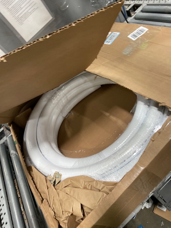 Photo 1 of (damaged box) (fair) Sealproof 1.5" Dia Flexible PVC Pipe, Swimming Pool and Spa Hose, Pool Plumbing Schedule 40 Tubing, Made In USA, 1-1/2-Inch, 50 FT, White