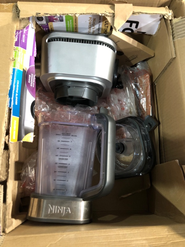Photo 1 of ***(MINOR DAMAGE/ MISSING PARTS)****   Ninja Blender & Food Processor Combo, Foodi Power Blender System for Smoothies, Bowls, Spreads & Shakes, 6 Functions, 72-oz Pitcher, To-Go Cups, Silver, SS401
