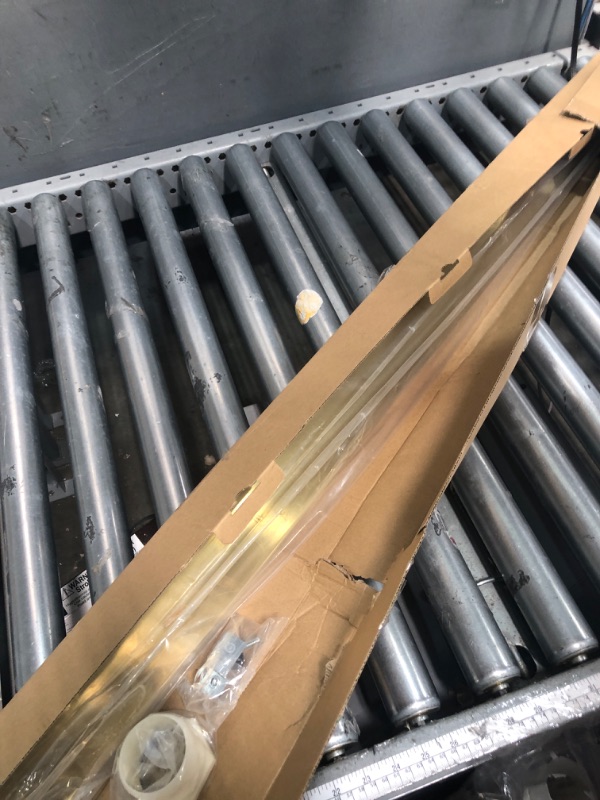 Photo 1 of *****************Missing 1 leveled knob**************
EXF Offset Linear Shower Drain 60 Inch Gold with Reversible Tileable Drain Grate, Brushed Stainless Steel Rectangle Shower Floor Drain with Hair Catcher, Adjustable Feet